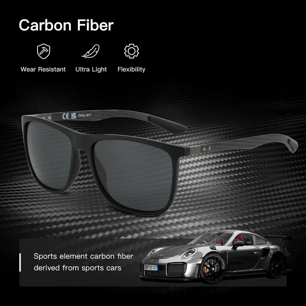 Luxury Ultralight Carbon Fiber Polarized Sunglasses for Men – UV400 Protection